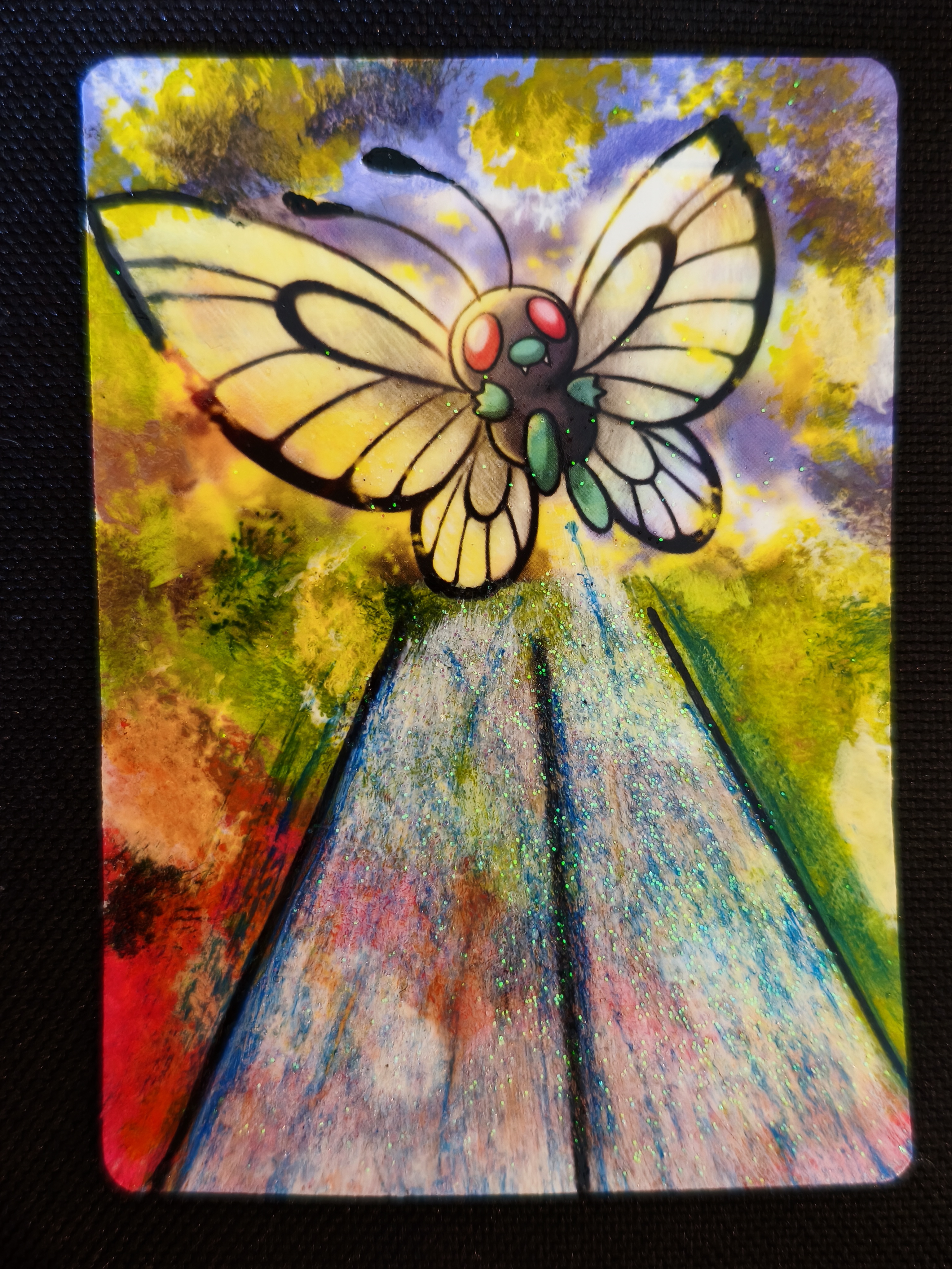 Carte peinte a la main altered art