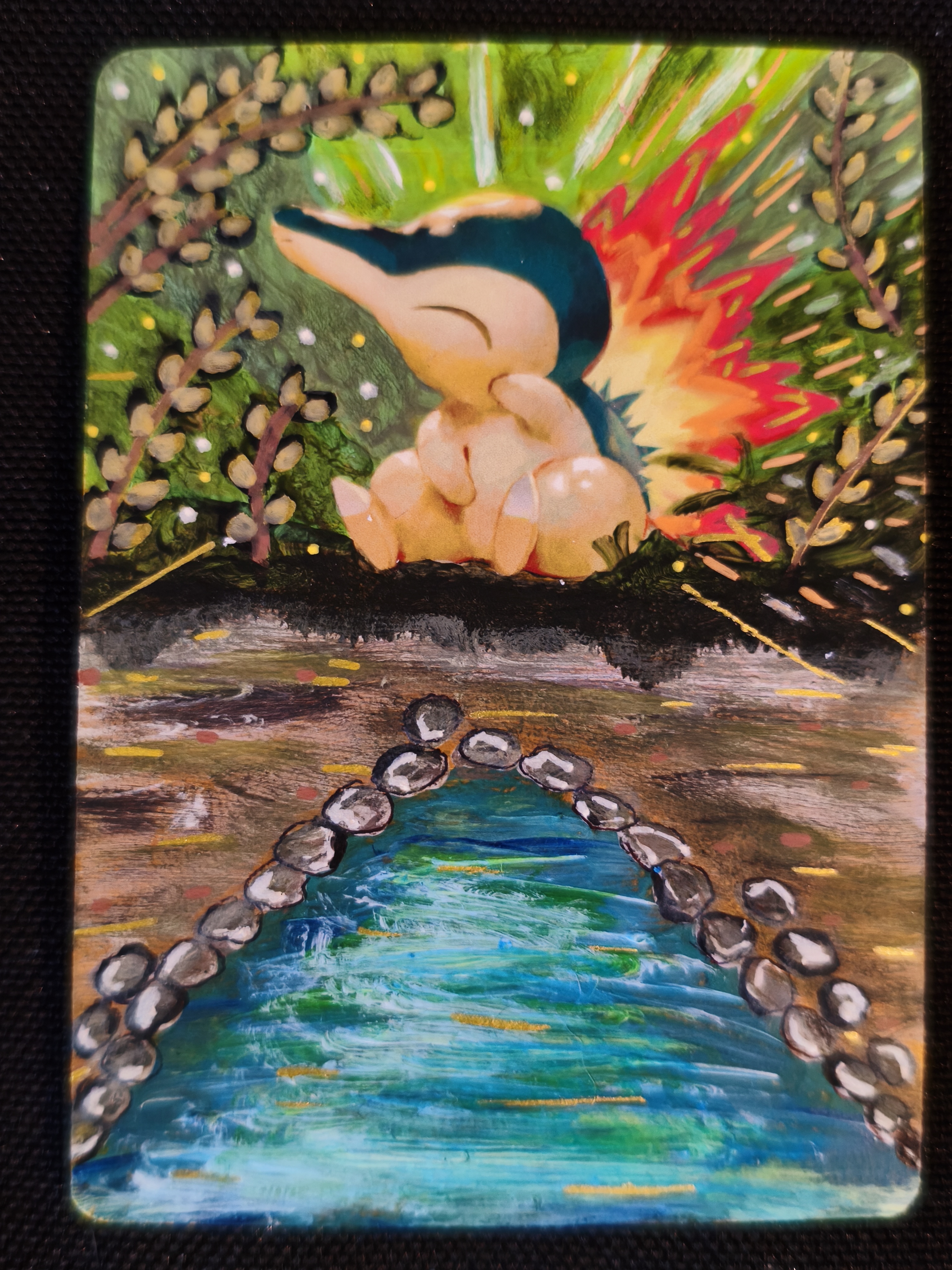 Carte peinte a la main altered art