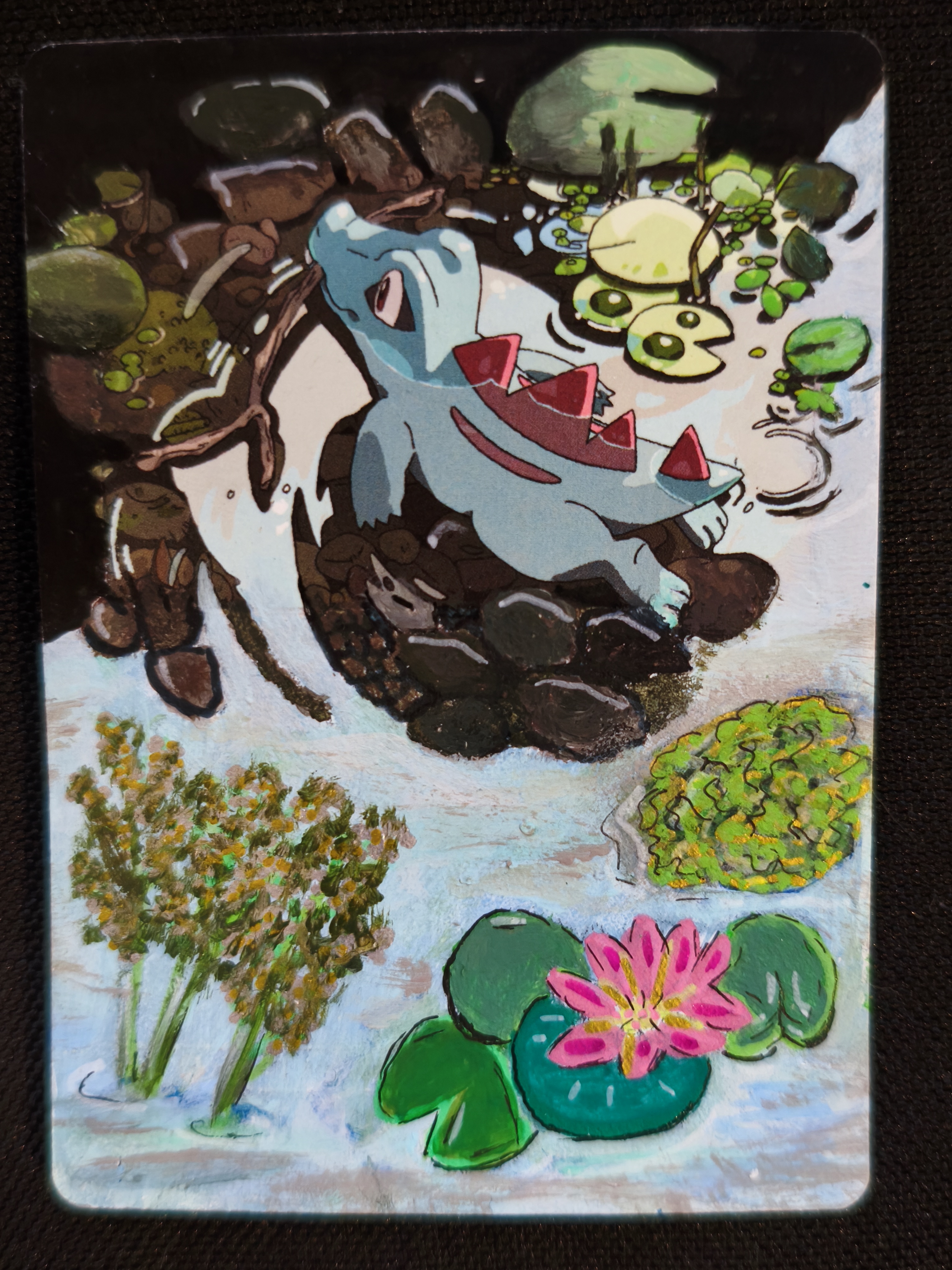 Carte peinte a la main altered art