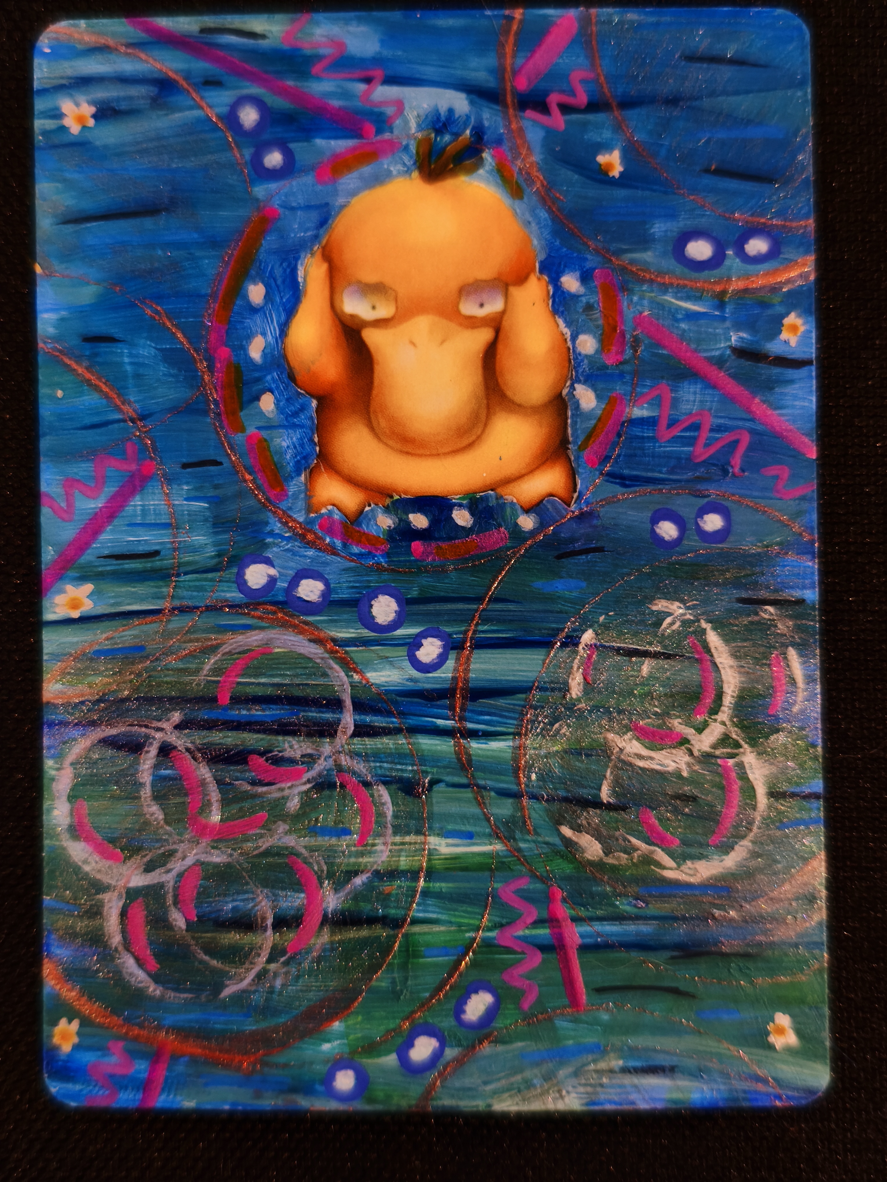 Carte peinte a la main altered art