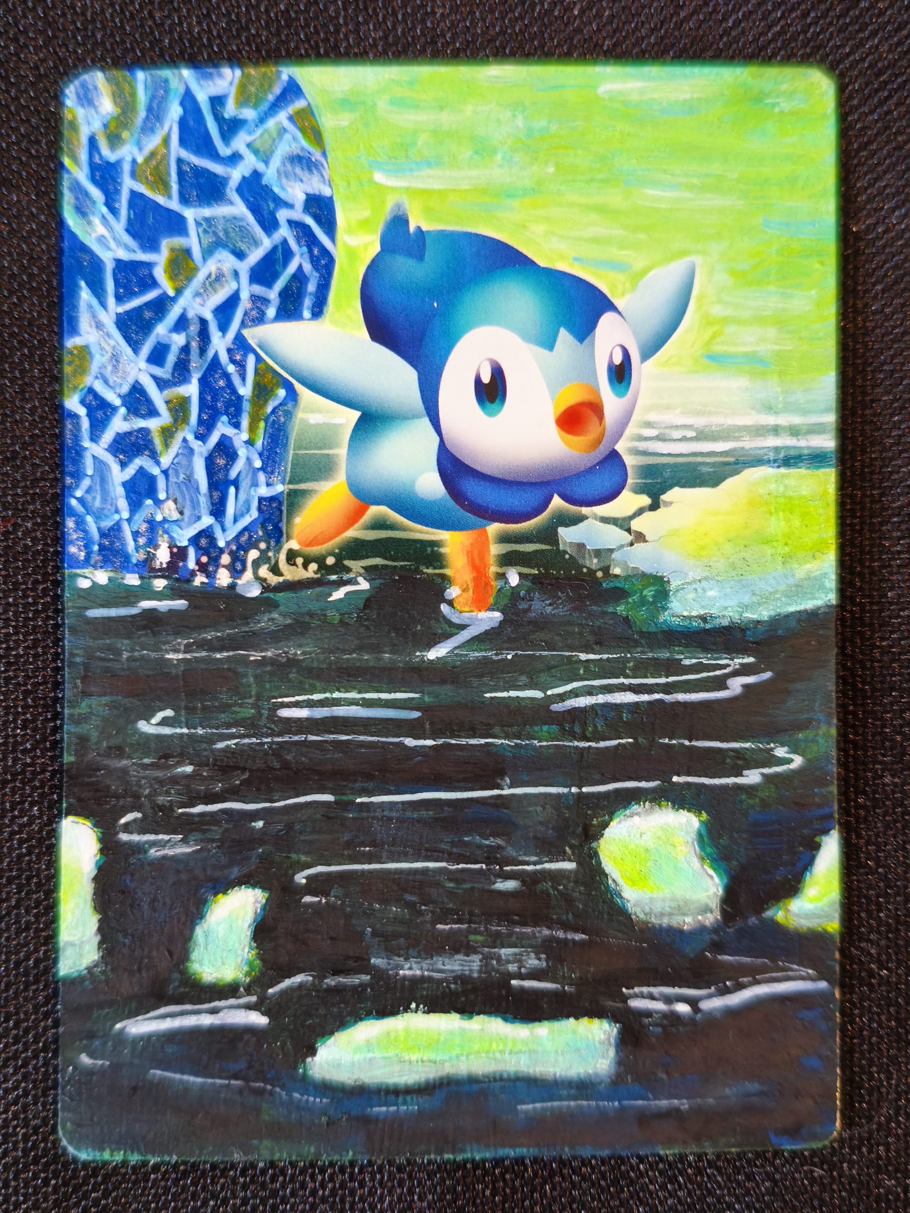 Carte peinte a la main altered art
