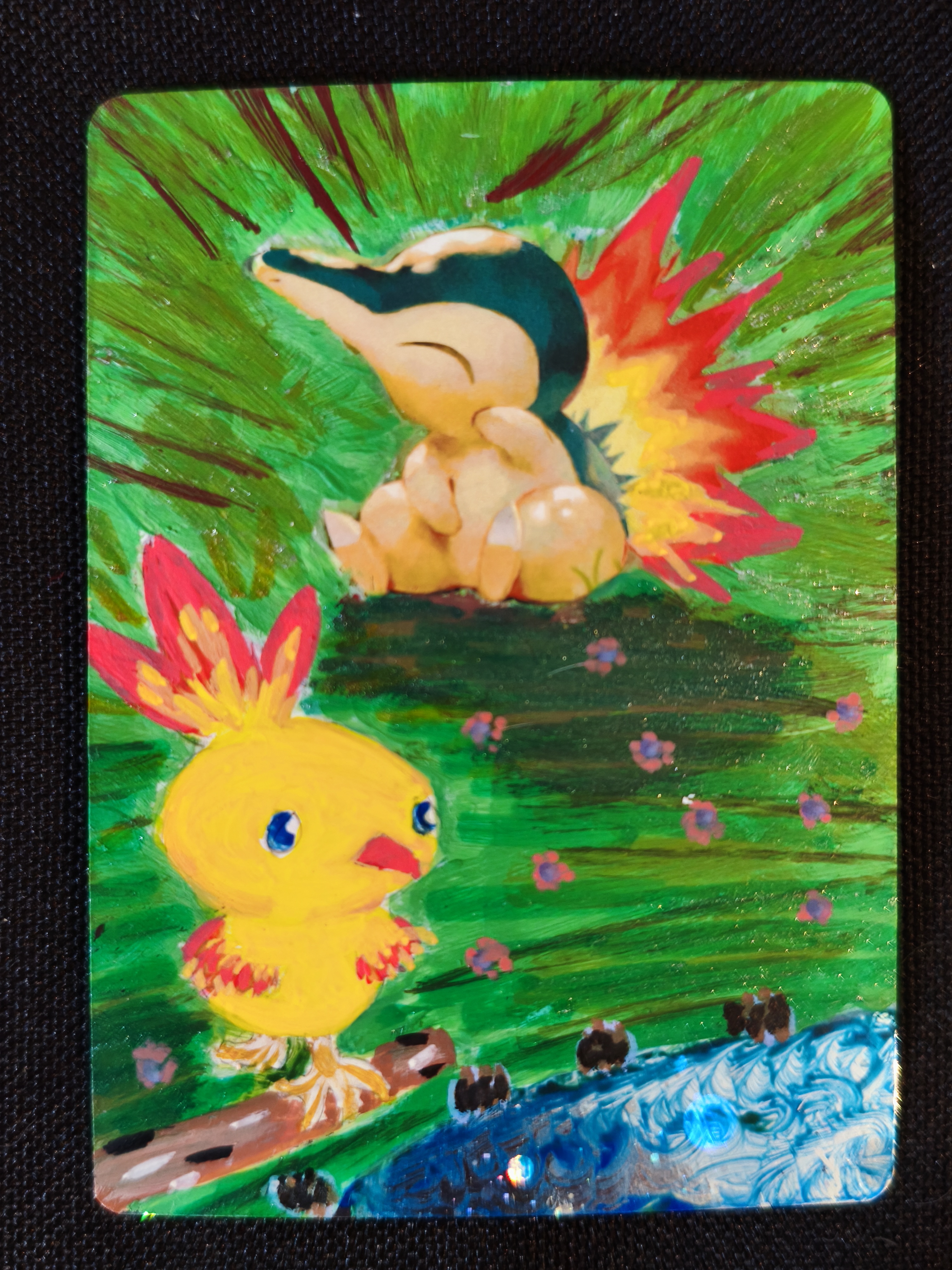 Carte peinte a la main altered art