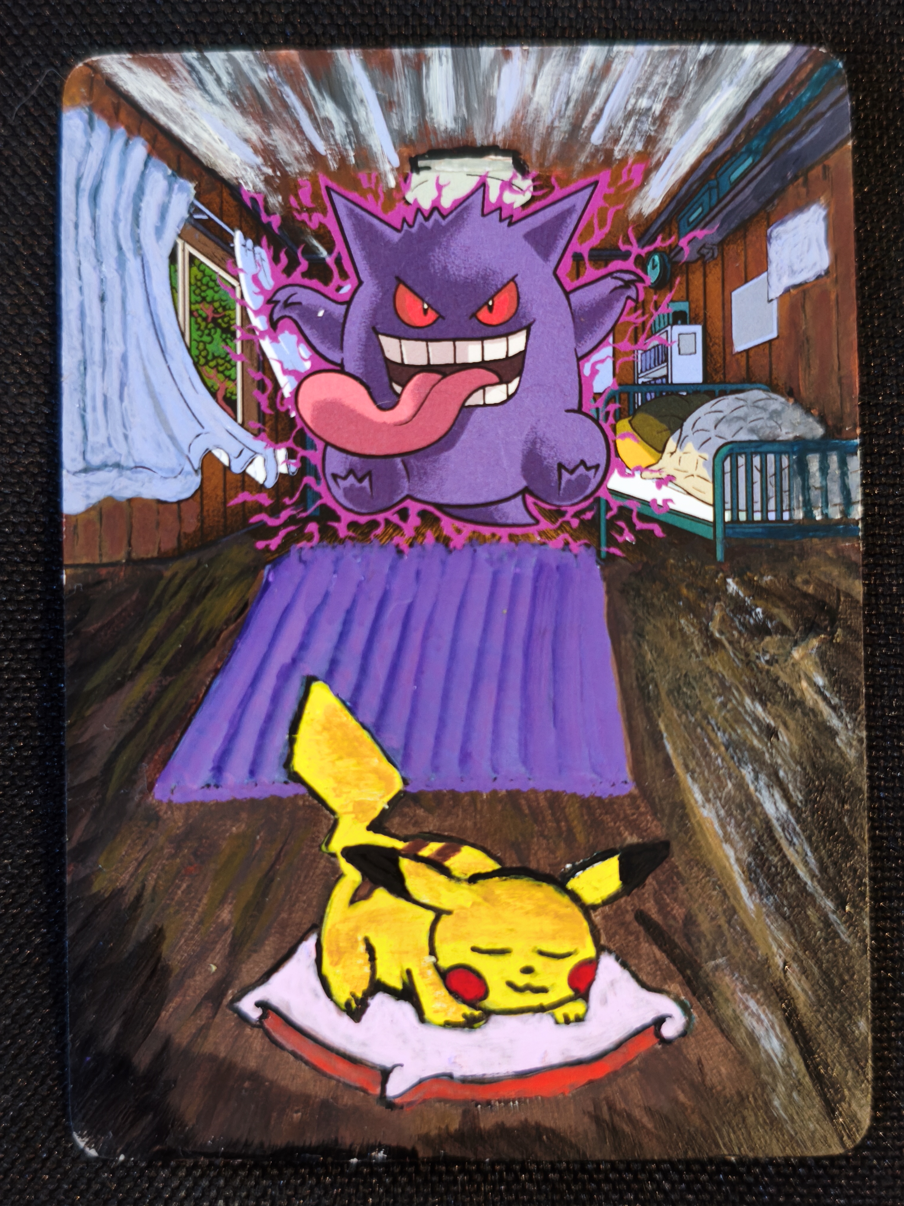 Carte peinte a la main altered art