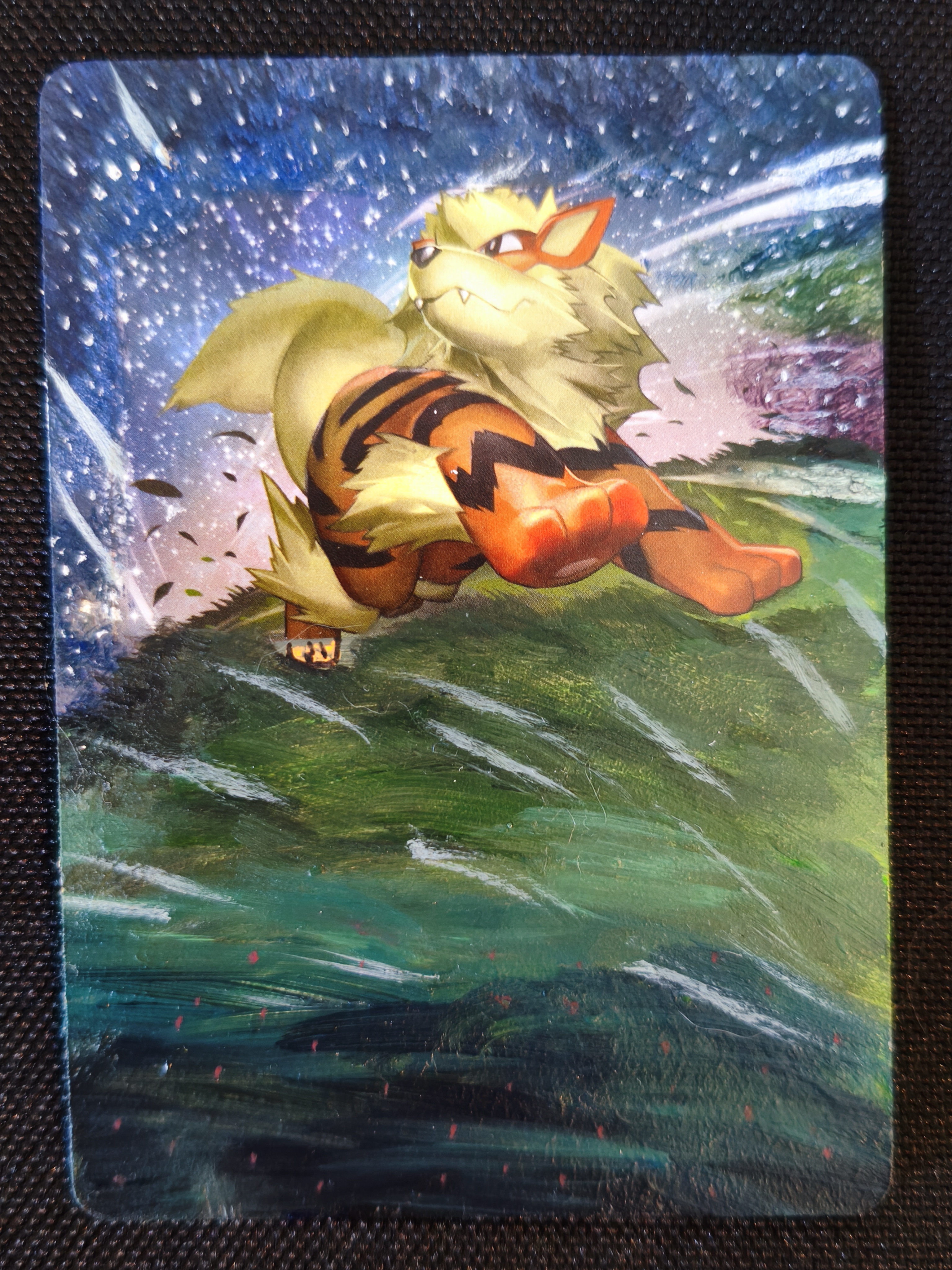 Carte peinte a la main altered art