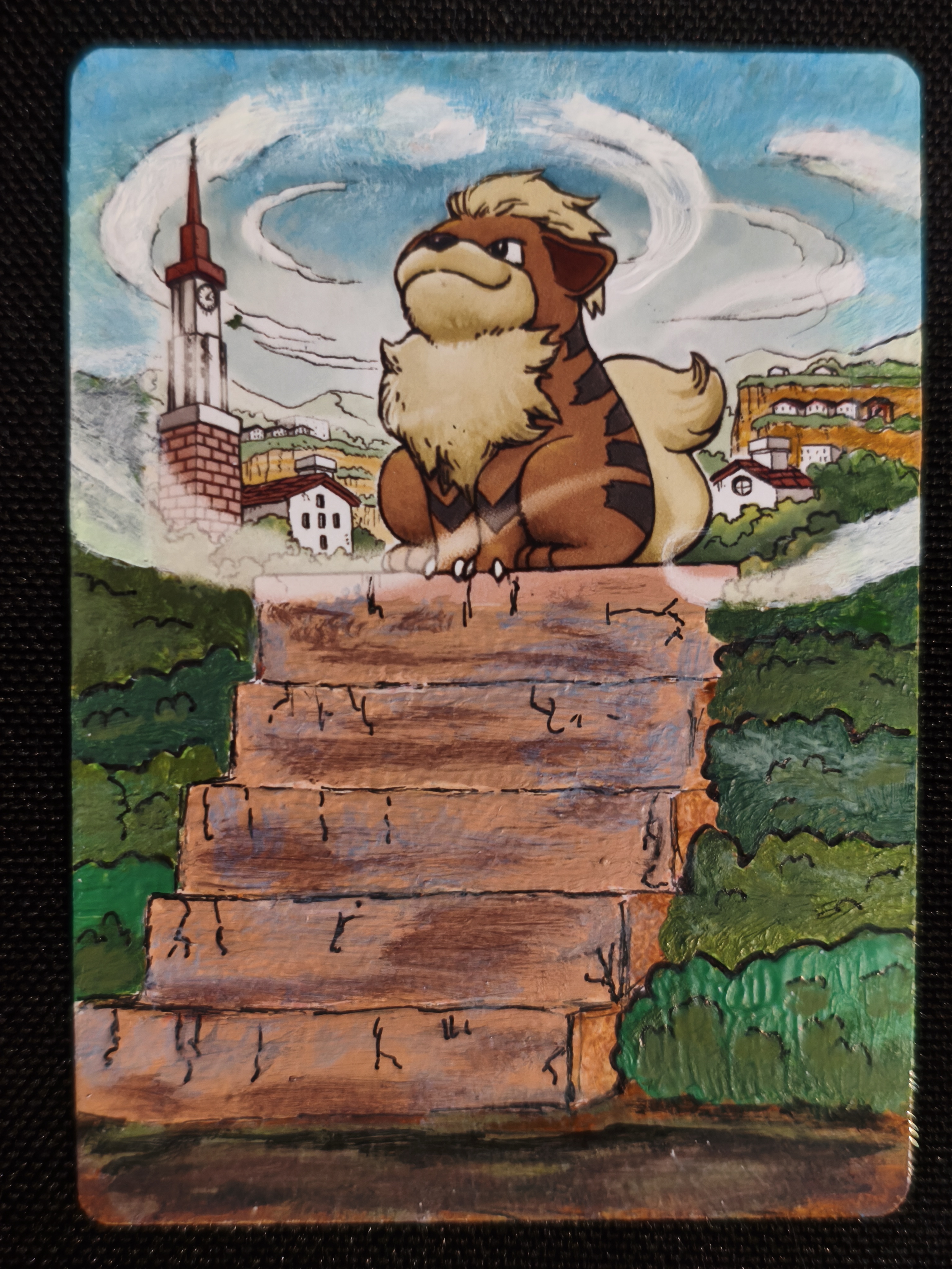 Carte peinte a la main altered art