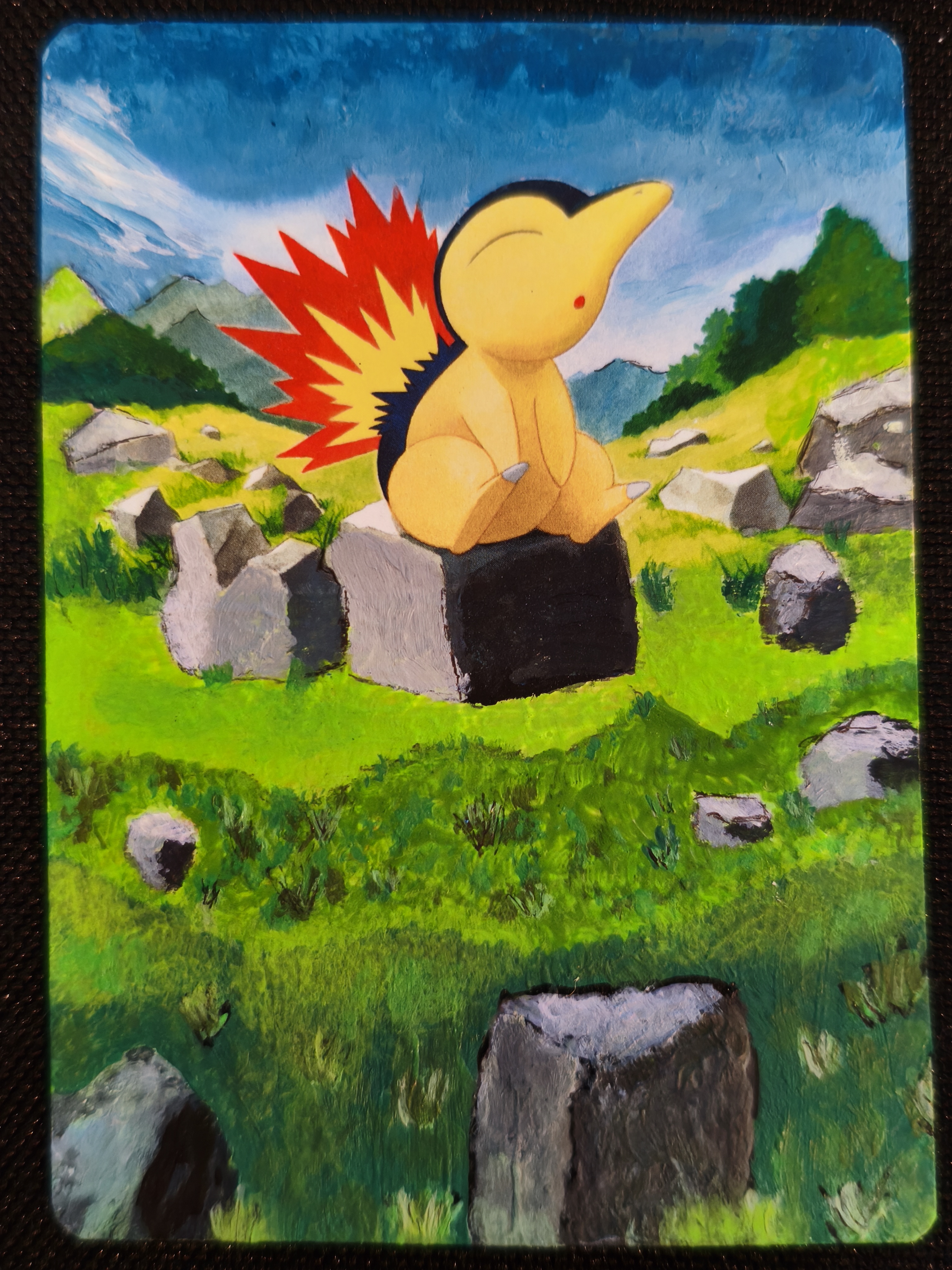 Carte peinte a la main altered art