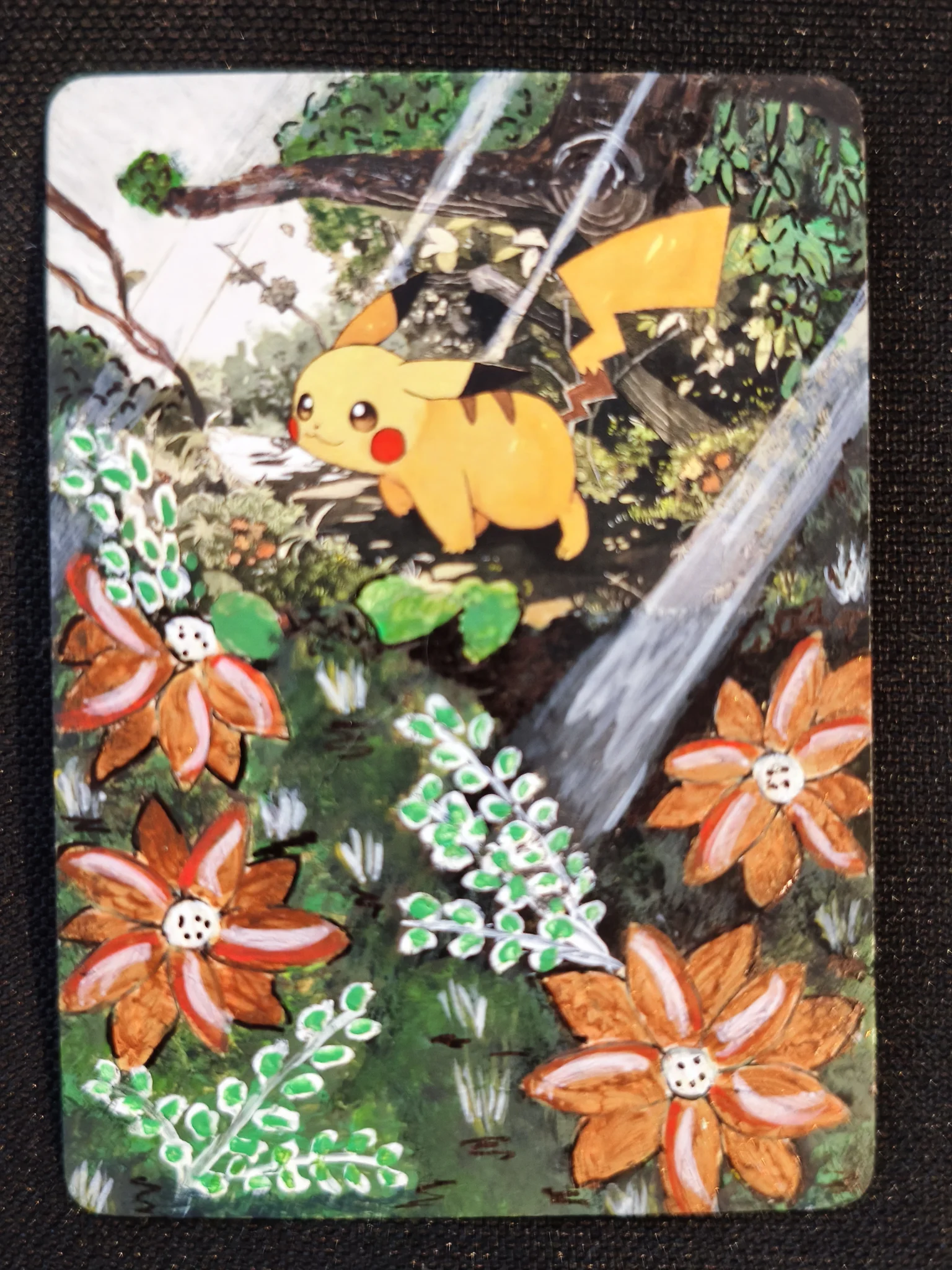 Carte peinte a la main altered art