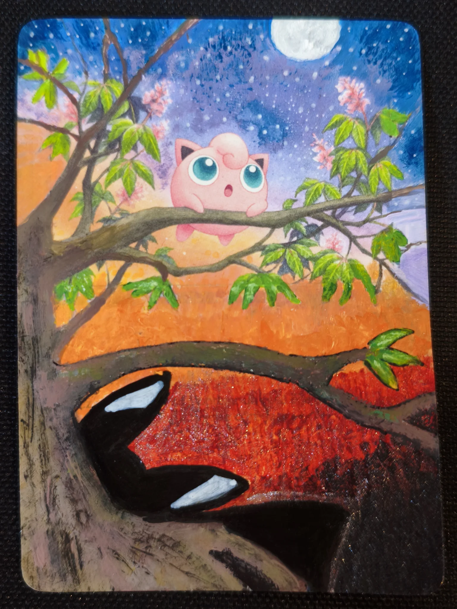 Carte peinte a la main altered art