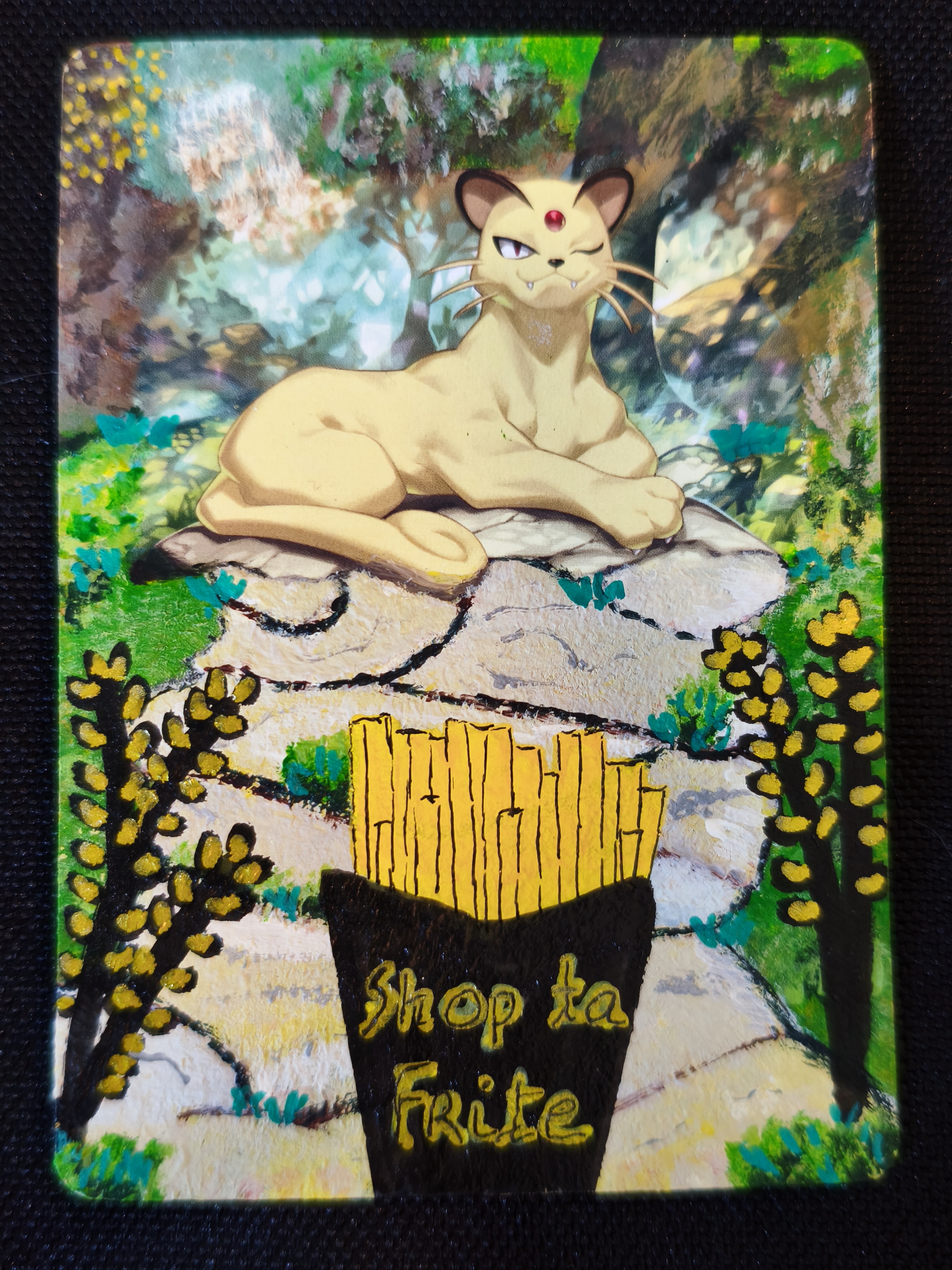 Carte peinte a la main altered art