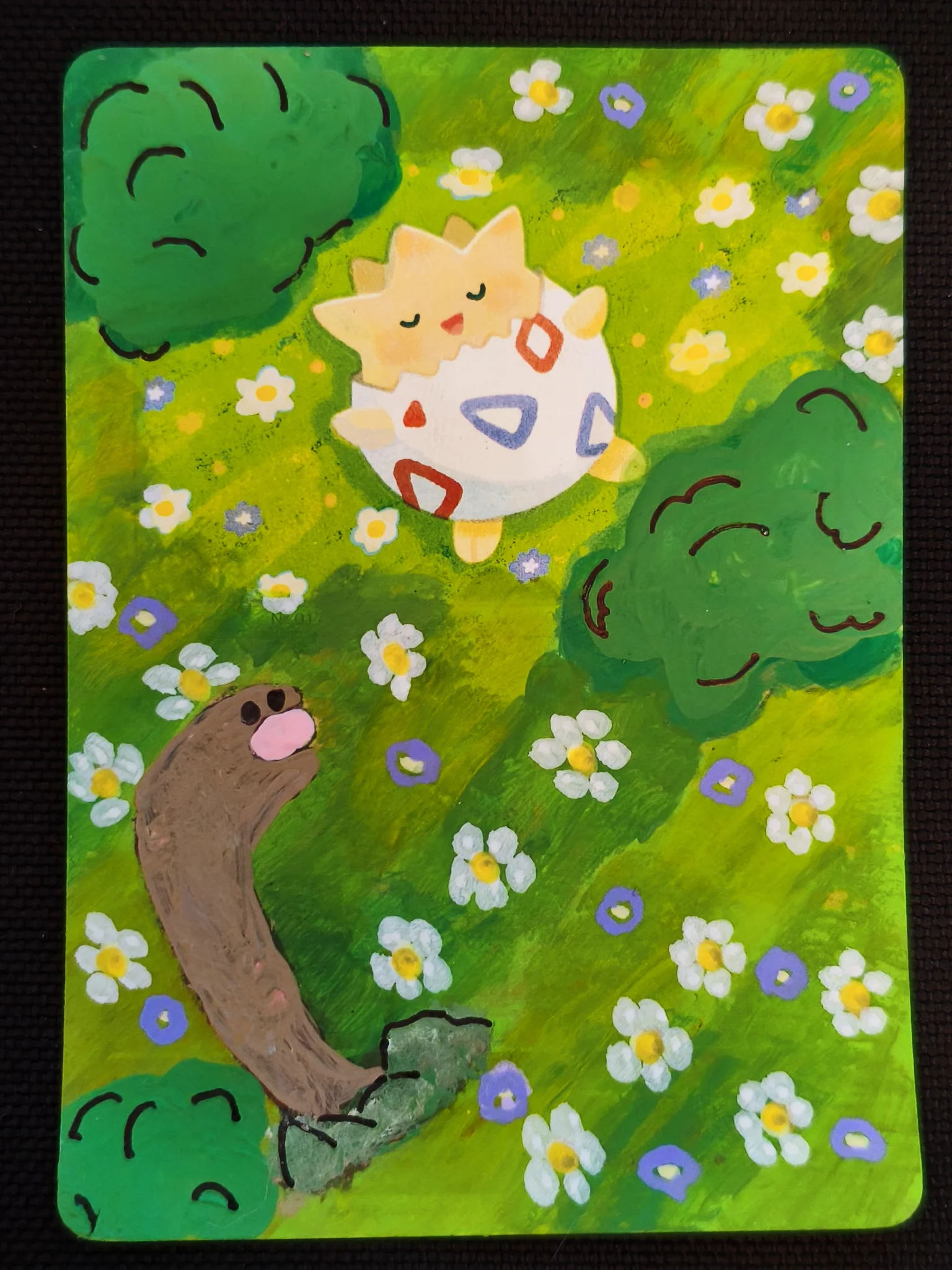 Carte peinte a la main altered art