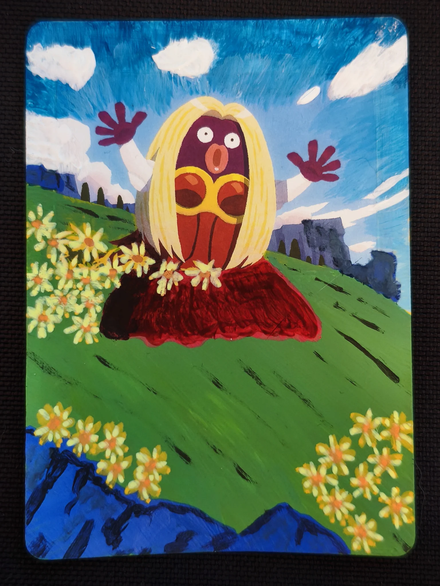 Carte peinte a la main altered art