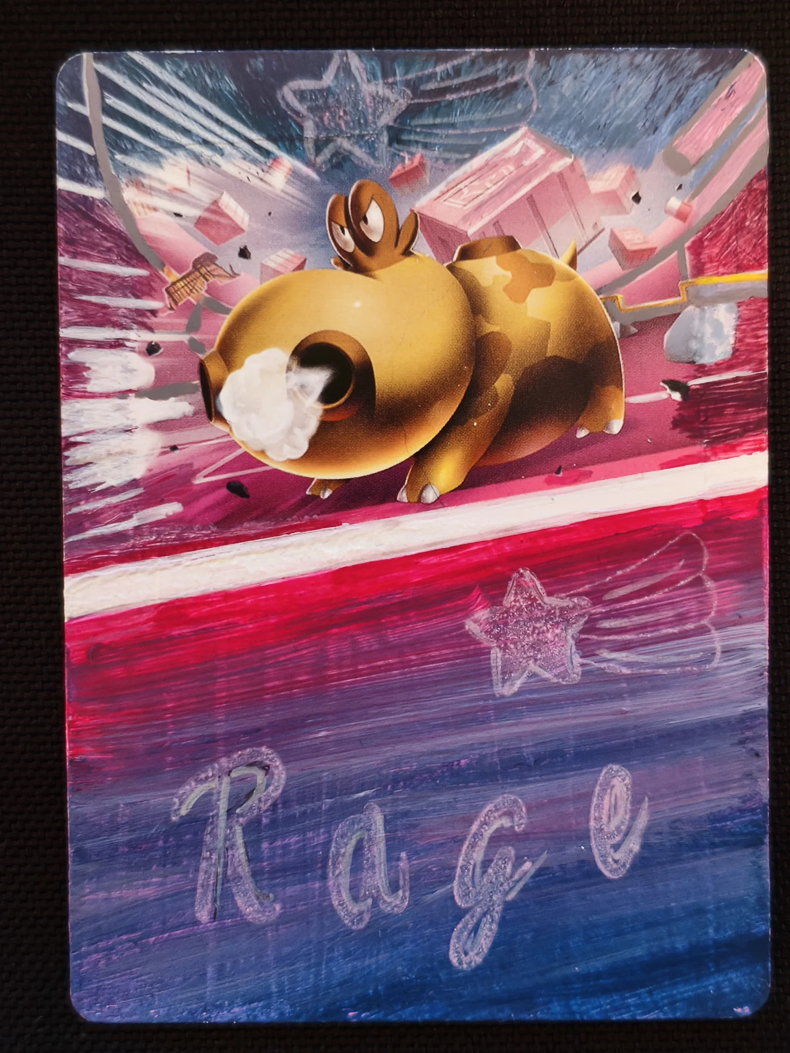 Carte peinte a la main altered art