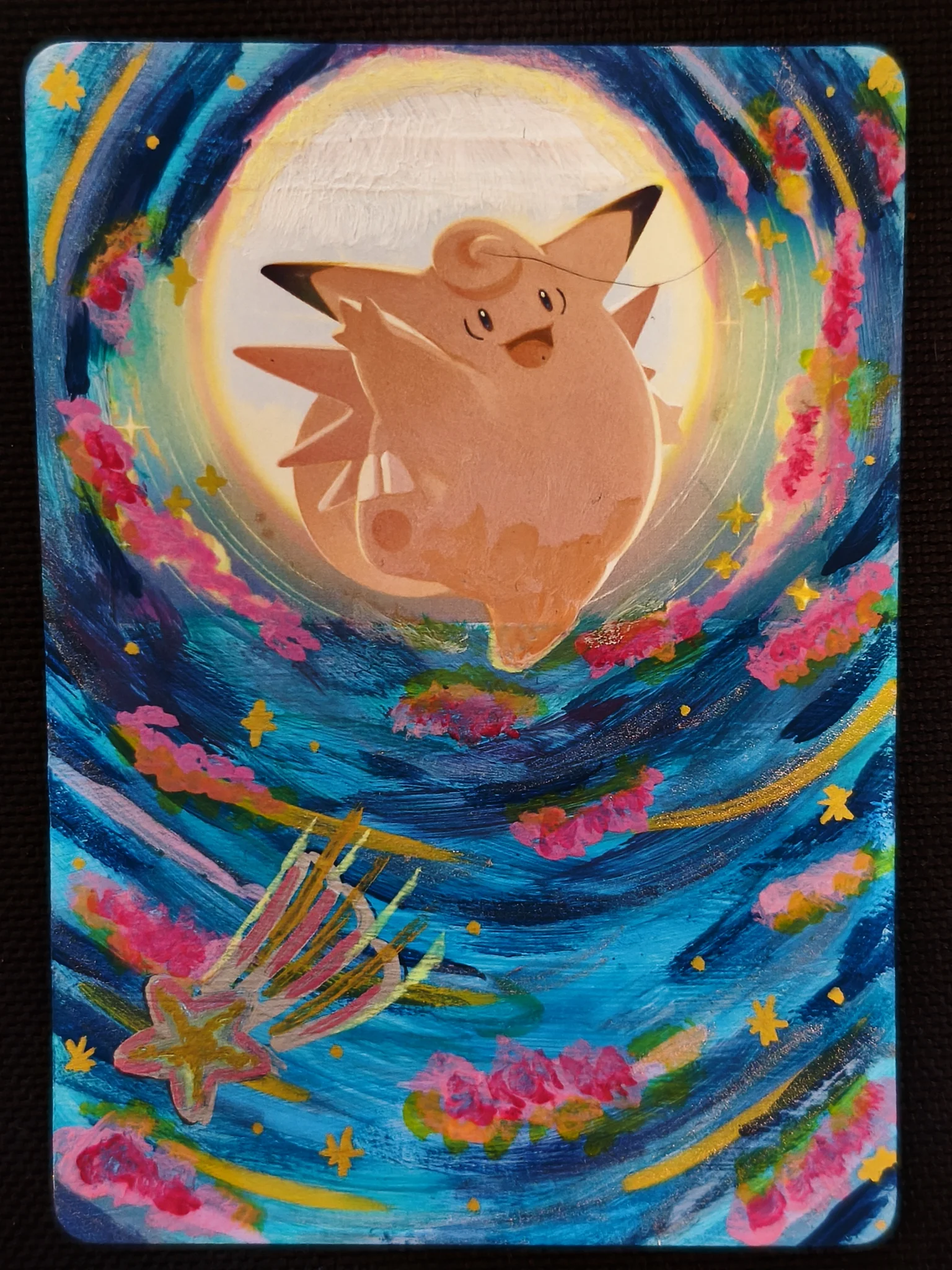 Carte peinte a la main altered art