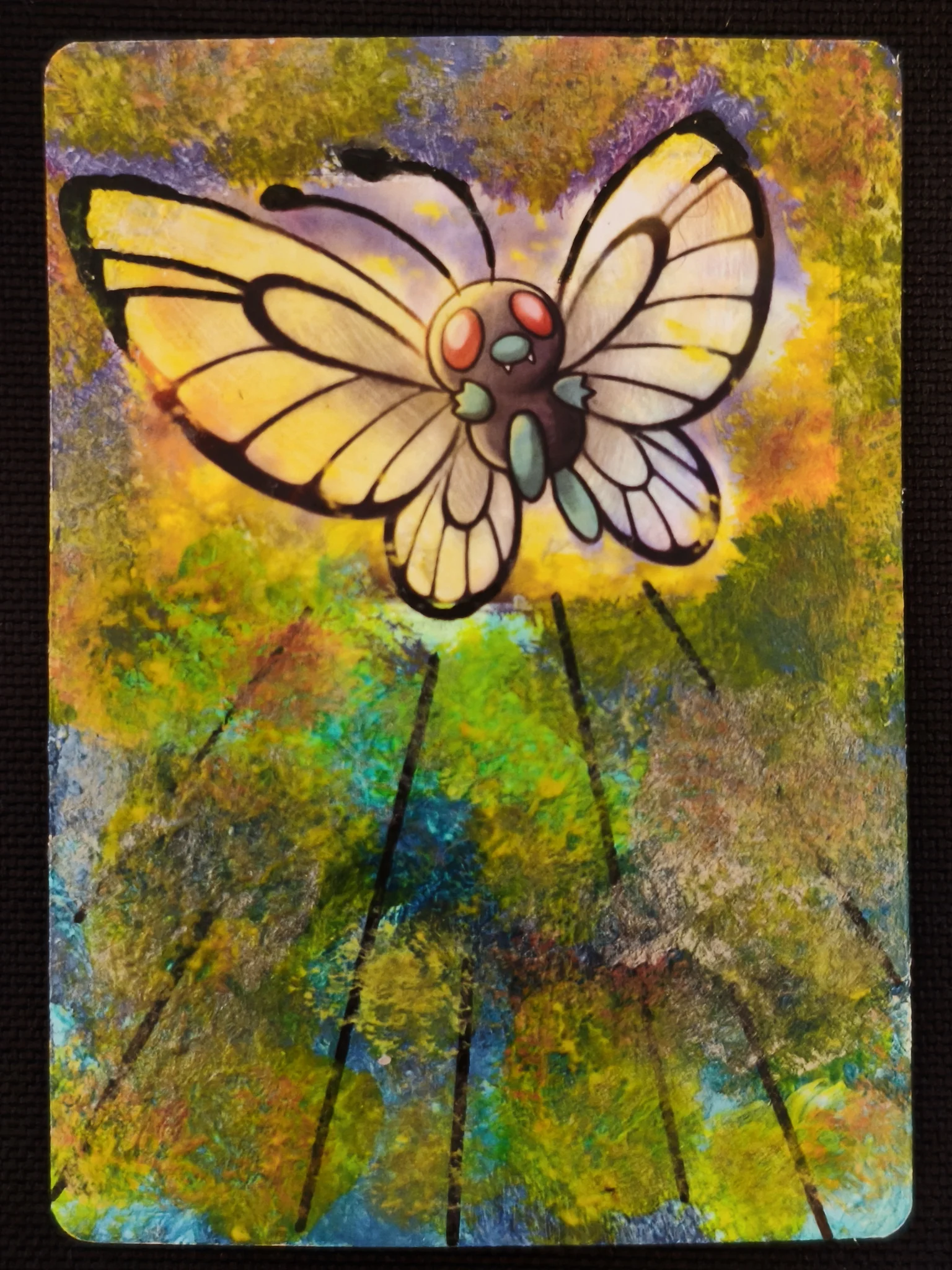 Carte peinte a la main altered art