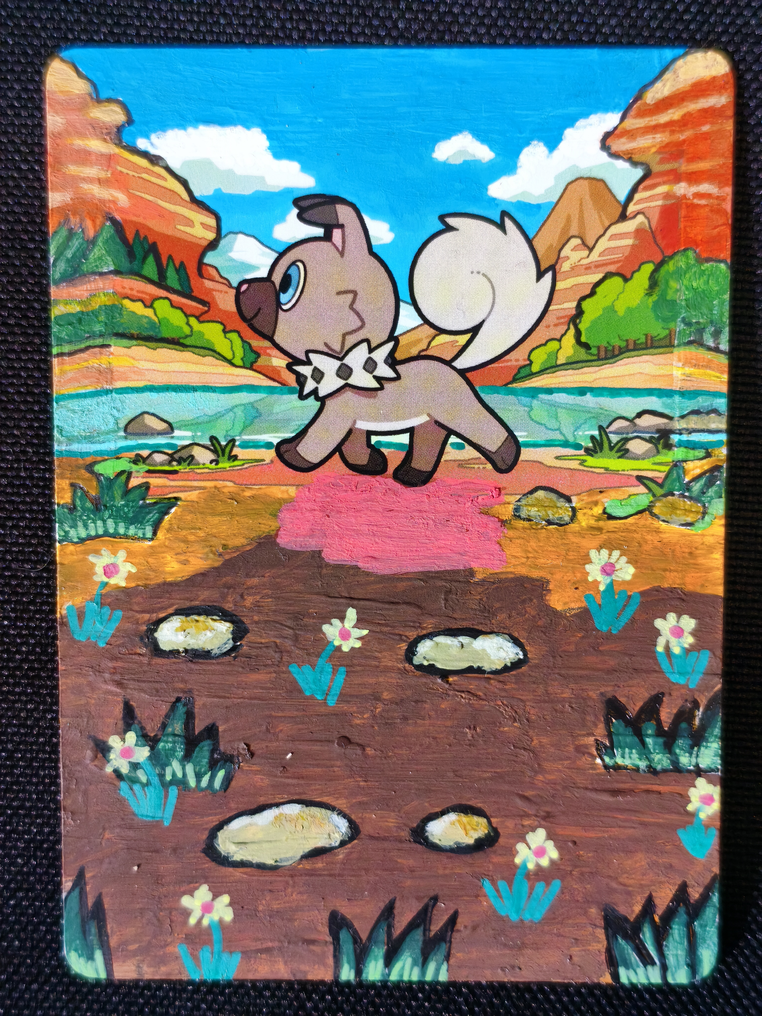 Carte peinte a la main altered art
