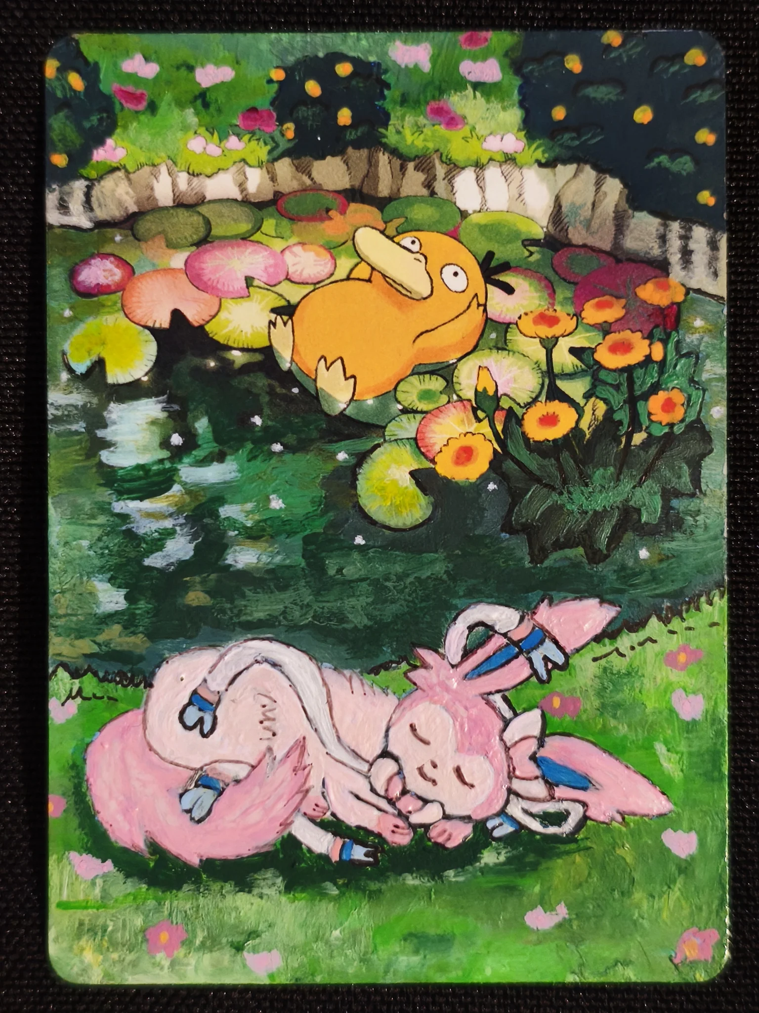 Carte peinte a la main altered art
