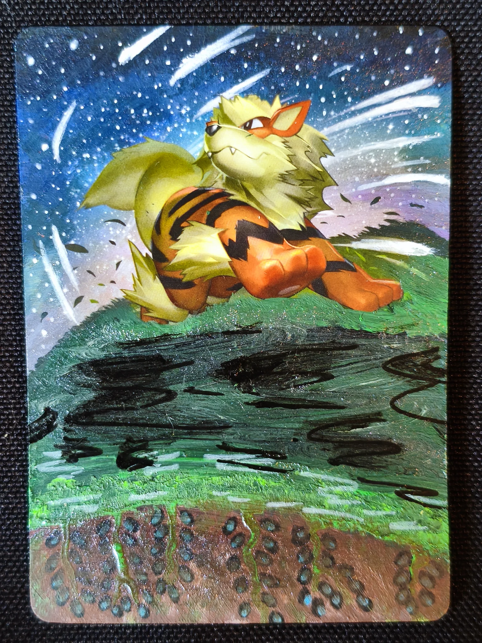 Carte peinte a la main altered art