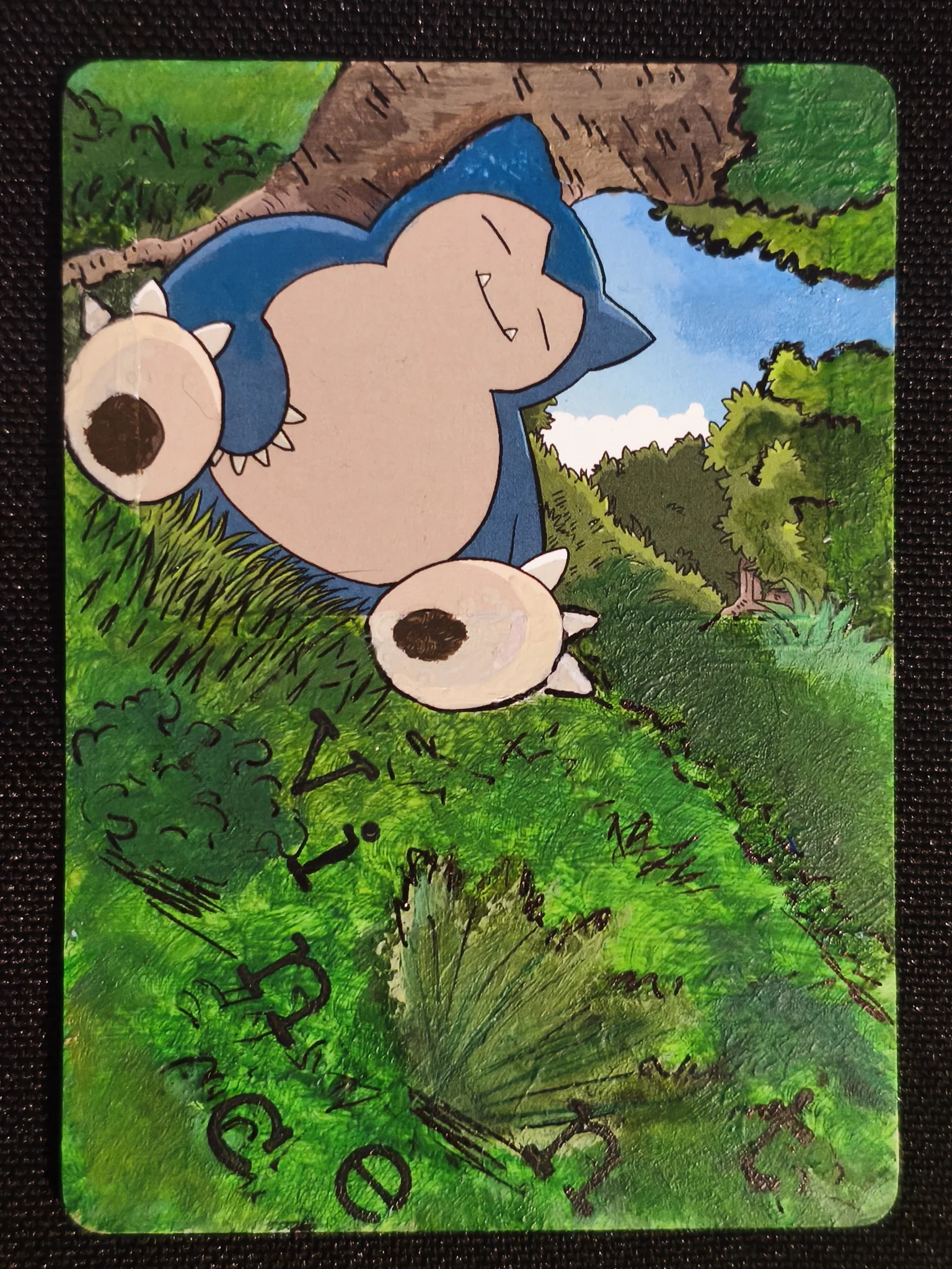 Carte peinte a la main altered art