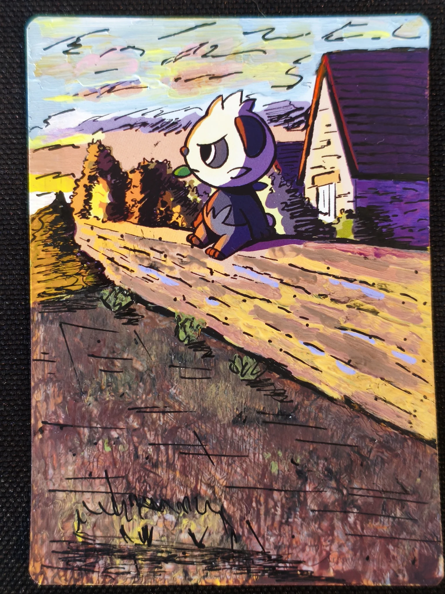 Carte peinte a la main altered art