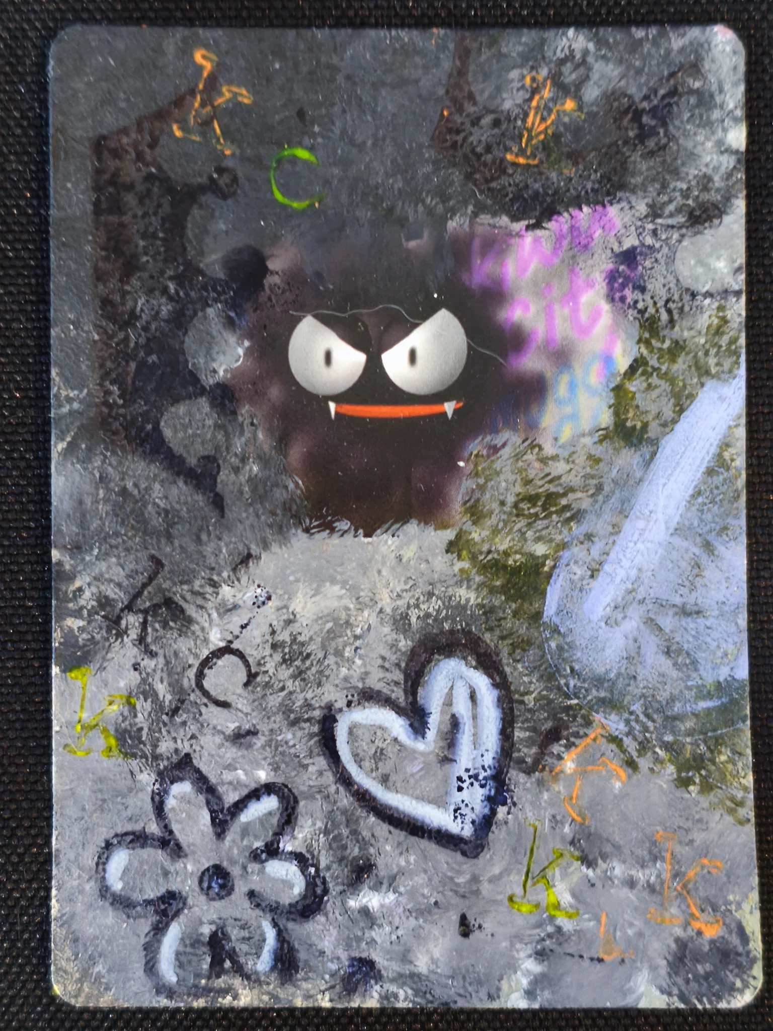 Carte peinte a la main altered art